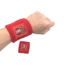 Fashion New Arrival Red Cotton Sports Wristband With Printing Logo